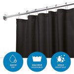 Rideau de douche en polyester imperm�able 180 x 180 cm - r�sistant, lavable, ourlet renforc�, facile ...