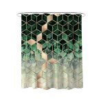 Rideau de douche en polyester imperm�able et vibrant, motif g�om�trique, s�chage rapide pour la maison, ...