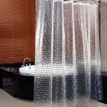 Rideau de douche transparent 3d �l�gant 180 x 200 cm ¿ lavable, antibact�rien, polyvalent et d�coratif ...