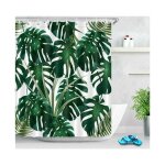 Rideau de douche tropical monstera 150 x 180 cm ¿ r�sistant � l'eau, �cologique, polyvalent pour la ...