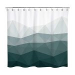 Rideau de douche vert fonc� ombr� ¿ tissu imperm�able �l�gant pour une d�coration de salle de bain contempora ...