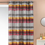 Rideau ethnique en jacquard a rayures horizontales