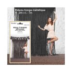 Rideau a franges metal 2x1m noir