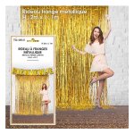 Rideau a franges metal or