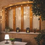 Rideau de guirlande led 3m short noir blanc chaud 3000k