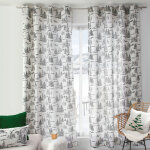 Rideau imprim� montagne en coton recycl�