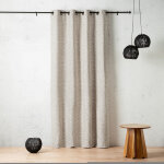Rideau jacquard abstrait textur� a oeillets
