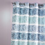 Rideau en jacquard a rayures horizontales fantaisies