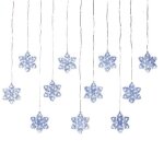 Rideau lumineux led flocons de neige 3m - d�coration de no�l - blanc froid - 8 modes
