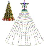 Rideau lumineux led shtalhst 2m cascade 400 led multicolore ip44, 8 modes, minuterie intelligente, sapin ...