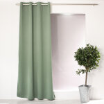 Rideau occultant fil noir avec 8 ?illets