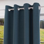 Rideau a oeillets 100% occultant 135x180 cm eclipse bleu canard, par soleil d'ocre