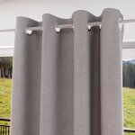 Rideau a oeillets 100% occultant 135x180 cm eclipse gris, par soleil d'ocre