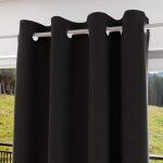 Rideau a oeillets 100% occultant 135x300 cm eclipse noir, par soleil d'ocre