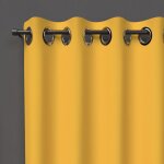Rideau a oeillets 135x250 cm occultant jaune radieux, par soleil d'ocre