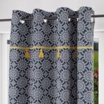 Rideau a oeillets coton 135x250 cm esmeralda, par soleil d'ocre