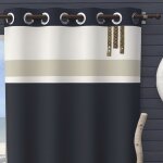 Rideau a oeillets en coton 135x250 cm esprit marin, par soleil d'ocre