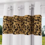 Rideau a oeillets en coton 135x250 cm mayline, par soleil d'ocre