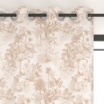 Rideau a oeillets imprim� en polycoton 135x250 cm kenya, par soleil d'ocre