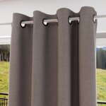 Rideau a oeillets isolant et 100% occultant 135x180 cm eclipse taupe, par soleil d'ocre