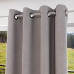 Rideau a oeillets isolant et 100% occultant 135x250 cm eclipse gris, par soleil d'ocre
