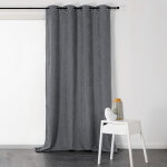 Rideau a oeillets isolant et d�perlant effet velours