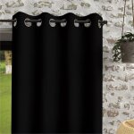 Rideau a oeillets en microfibre lav�e 135x180 cm boheme noir, par soleil d'ocre