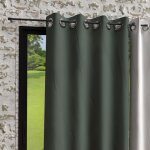 Rideau a oeillets en microfibre lav�e135x250 cm boheme kaki, par soleil d'ocre
