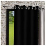 Rideau a oeillets en microfibre lav�e135x250 cm boheme noir, par soleil d'ocre