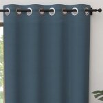 Rideau a oeillets pur coton 135x250 cm panama bleu canard, par soleil d'ocre