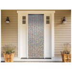 Rideau de porte en perles de bois multicolore 90 x 200 cm - morel