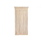 Rideau de porte tressage macram� en coton - coloris �cru - 90 x 200 cm - morel