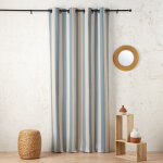 Rideau a rayures verticales en armure satin avec ?illets