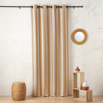 Rideau a rayures verticales en armure satin avec ?illets