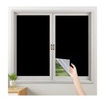 Rideau temporaire occultant auto - adh�sif portable diy pour tourisme le noir 145 x 100 cm