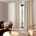 Rideau uni occultant avec oeillets - 140 x 240 cm - ivoire