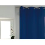 Rideau uni a oeillets infroissable 135x180 cm alix bleu jean, par soleil d'ocre