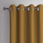 Rideau uni a oeillets infroissable 135x250 cm alix gold, par soleil d'ocre