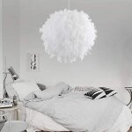 Riserva suspension plume blanche, suspension boule moderne, suspension e27 60w pour salon chambre et ...