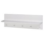 Roba porte - manteau murale en bois  maren 2  � 5 crochets et 1 etag�re - gris clair / ch�ne blanchi