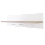 Roba porte - manteau murale en bois  moritz  � 3 crochets et 1 etag�re - blanc / luna elm