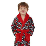 Robe de chambre polaire disney cars drapeau a damier (taille 6 ans, couleur rouge)