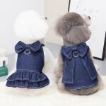 Robe en jean avec nâ¿ud papillon pour chien, vêtements pour animaux de compagnie, t - shirt, gilet, harnais, ... Robe en jean avec nâ¿ud papillon pour chien, vêtements pour animaux de compagnie, t - shirt, gilet, harnais, ...