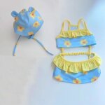 Robe de plage et bonnet pour petits chiens, vtements d't pour chiens, joli maillot de bain imprim ...