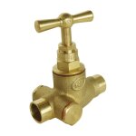 Robinet d'arrt a potence a purge a souder - pour tube cuivre 16mm - laiton brut