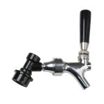 Robinet a bire, en acier inoxydable, avec verrouillage a boule, corps chrom