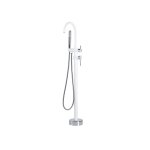 Robinet mitigeur de bain sur pied blanc mat et argent chrom� tugela