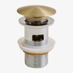 Robinet de vidange d'�vier orveta click - clack en acier inoxydable et laiton or bross�