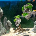 Roche flottante en pierre artificielle suspendue, dcoration d'aquarium, pour aquarium, pierre ponce ...