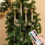 Romadedi lot de 10 bougies led sans fil pour sapin de no�l - flamme vacillante, minuterie & t�l�commande, ...